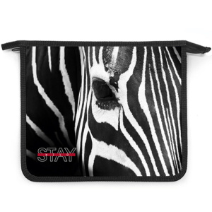 Папка д/тетрад. А5 (240*205*45) 1отд. молния сверху, пластик "Зебра" диз.с двух сторон