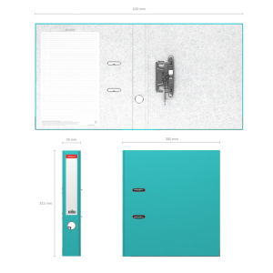 Регистратор А4 50мм, Standart, бирюзовый