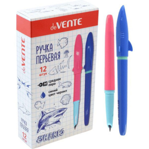 Ручка перьевая deVENTE.Shark ,1 сменный баллончик синие 0,8мл