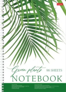 Тетрадь А4  96л без лин. гребень Hatber "Nature" карман,шаблон в кл.и лин.,перф.на отрыв,белизна 98%