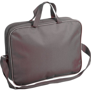 Папка А4 (350*270*70) с ручками, молния, ткань  Серая, с ремнём