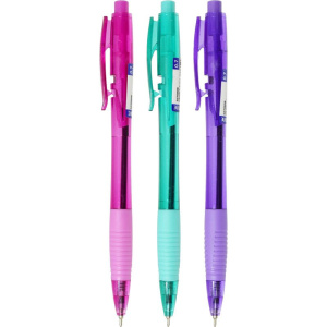 Ручка шар. deVENTE Rio" 0,7мм, автомат., маслн. чернила, синяя, каучук.держ., ассорти