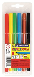 Фломастеры   6цв "Centropen colour world", треуг.захват, пластик.уп-ка