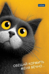 Блокнот А6  40л клеевой кор. "Пушистый философ" клетка, глянц.лам.