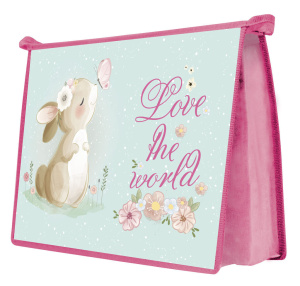 Папка д/тетрад. А4 (325*230*55) молния сверху, ламинат "Милый зайка"