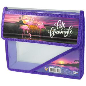 Папка д/тетрад. А5 1отд. на липучке Фламинго на закате