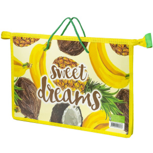 Папка А4 (335*235*55) с ручками, молния, пластик "Тропик"