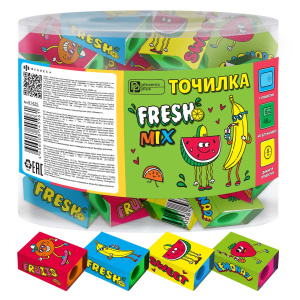 Точилка пласт. 1 отв. "Fresh mix" ассорти