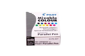 Картридж д/перьевой ручки для каллиграфии 12шт, разноцв.