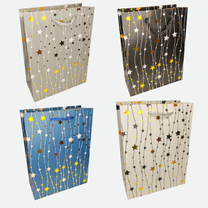Пакет подар. бумажн. 18*24*8,5 см 210 гр/м2 Звездопад, микс дизайнов