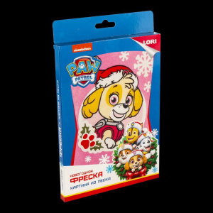 Аппликация из песка 20*15см Щенячий патруль новогодняя "Праздничная Скай"