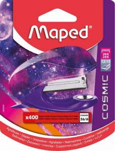Степлер MAPED №26/6 на 15 листов, 400 скоб, МИНИ с рисунком., блистер