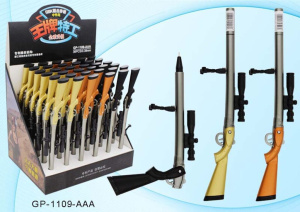 Ручка шариковая "Ружье с прицелом" синяя, масл.основа,