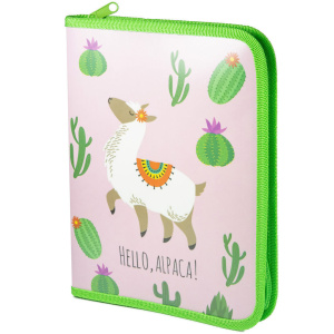 Папка д/тетрад. А5 1отд. на молнии вокруг  Hello alpaka