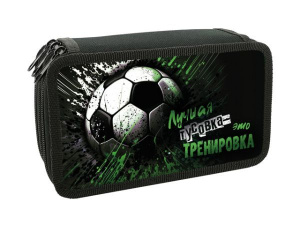 Пенал 3 отд. (190*110*63) молния, лам.картон "Футбольный лозунг"