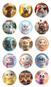 Наклейки-оценки 9*16см "Очаровательные животные"