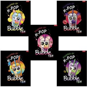 Тетрадь А5 48л кл. Hatber "Bubble tea" сфот-тач, запечат.оборот, 5 диз.в блоке