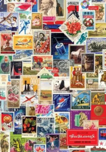 Тетрадь А4 7БЦ  80л кл. сшивка Hatber "Марки СССР" 5-цв. блок, мат.лам