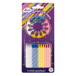 Свечи для торта с подставкой  6см 24шт