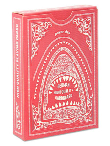 Карты игральные 54шт,  "Shark" red, пластик, poker size index jumbo, 63*88 мм