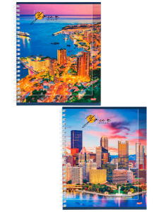 Тетрадь А5  96л кл. гребень Проф-Пресс "Мегаполис мечты" белизна 100%