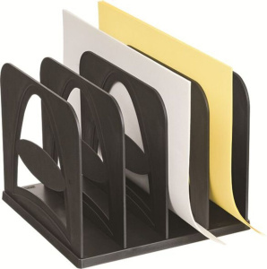 Лоток сортер 4 отделения вертик. черный сборный