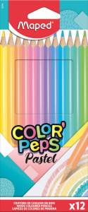 Карандаши цвет. 12цв "COLOR'PEPS PASTEL" трехгранные, ударопрочные, пастельные цвета