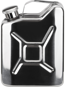 Фляжка  подарочная 150мл "Горючее" серебристая