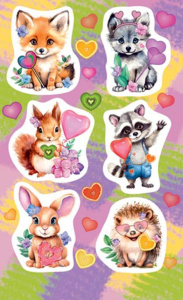 Наклейки детские 15*9см  "Звери"