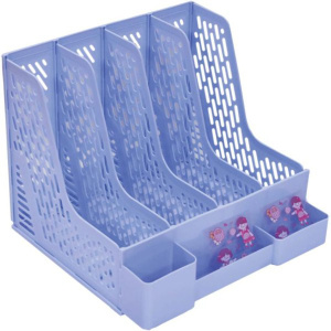 Подставка наст.  "Universal"  32,5x30,4x26,3 см, пластик., голубой со стикерами kawaii