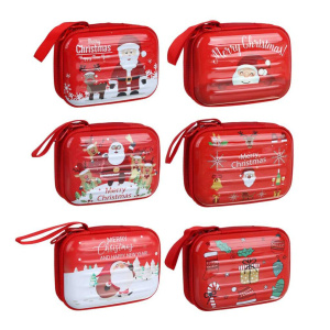 Шкатулка новогодняя 10см , металл, 6 дизайнов