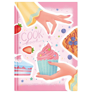 Книга для кулинарных рецептов А5  96л., 7БЦ "Десерт" мат.лам., тисн.фольгой