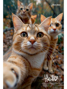 Блокнот А5 7БЦ 160л "Фотография котиков" глянц.лам., кл.