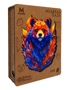 Пазлы фигурные 135 элемента 270*200мм  "Медведь"