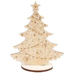 Заготовка деревянная НГ  "Ёлочка-карнавал" 15*16см