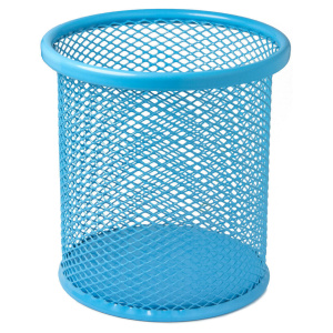 Стакан наст.  "Egoist"  9*8см, метал., круглый, сетка, голубой