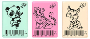 Ластик  Луч " ZOO " 35*25*8 мм, пастельный, ассорти