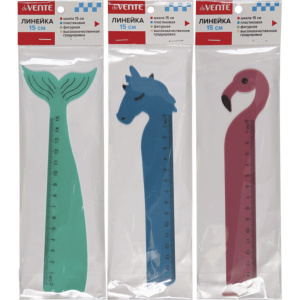 Линейка 15 см пластик. фигурная Fantasy, ассорти