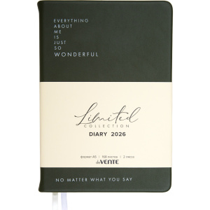 Ежедневник дат. 2026г А5 deVENTE Jane  336стр., темно-оливковый, тв.обл.,шелкография