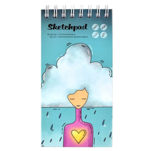 Скетчпад 105*210мм  80л., гребень, 100гр/м2 "Тучи как люди" тв.обл.