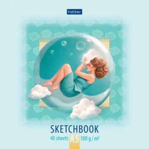 Скетчбук А5  40л., скоба, 100гр/м2 "Весь ее Мир"