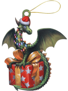 Подвесное украшение  8*11см "Дракон на подарке"