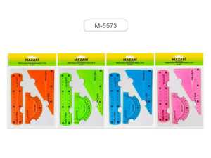 Набор геометр. ГИБКИХ линеек: линейка 15см, треугольник 30*60*90, транспортир