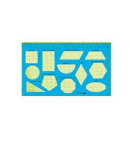 Трафарет пласт. геометр. фигур, 17см