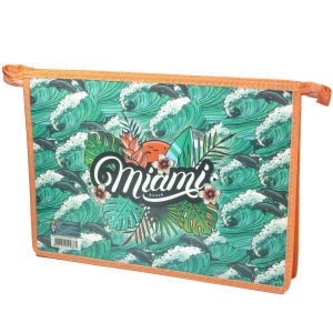 Папка для тетрадей  А4 молния сверху  Майами, пластик