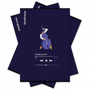 Тетрадь для нот А4 24л., вертик., скоба Music Fantasy,MIX-PACK