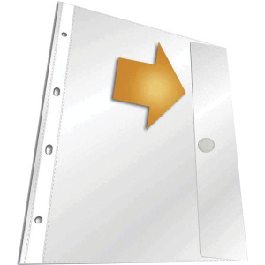 Файл с перфорацией A4 (243x310 мм), 140 мкм, 4 отв., ПВХ с клапаном на кнопке