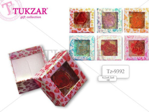 Коробка подарочная  4,5*4,5х4 см Узоры, голография