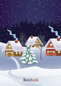 Блокнот А6 гребень  80л "Зимний вечер" кл.