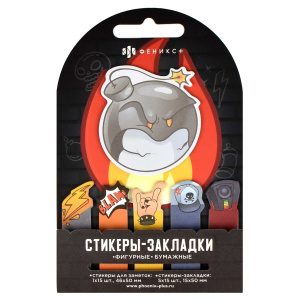 Бумага с липким краем  90л, фигурная "Динамит" 6цв*15л.